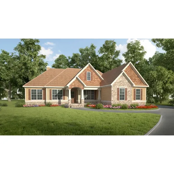 Traditional House Plan Front of Home - Ellaville Lane Craftsman Home 076D-0230 - Search House Plans and More