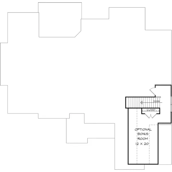 Traditional House Plan Bonus Room - Evansville Park Craftsman Home 076D-0231 - Search House Plans and More