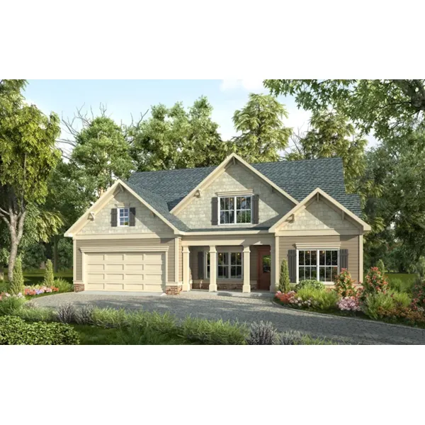 Traditional House Plan Front of Home - Grovetown Park Country Home 076D-0232 - Search House Plans and More