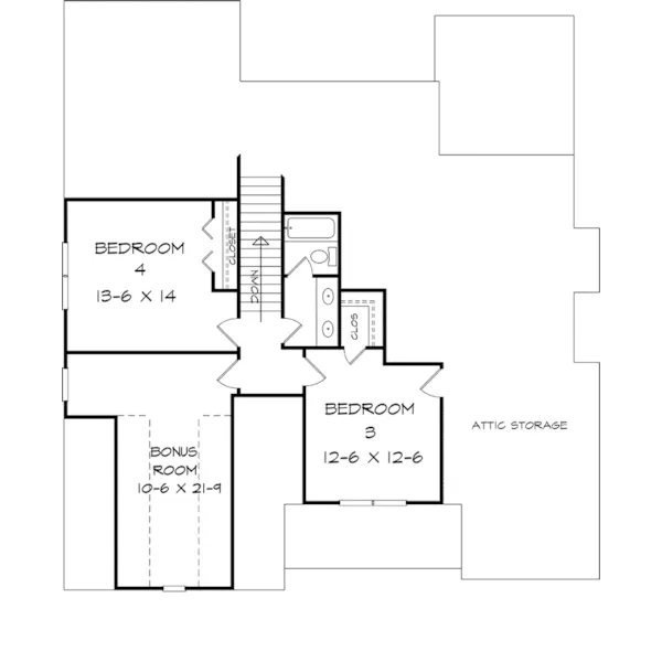 Traditional House Plan Second Floor - Grove Town Craftsman Home 076D-0233 - Search House Plans and More