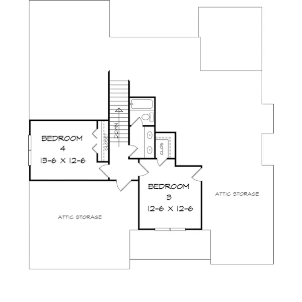 Craftsman House Plan Second Floor - Grovetown Hill Craftsman Home 076D-0234 - Search House Plans and More