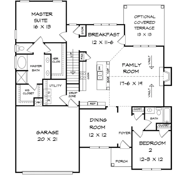 Craftsman House Plan First Floor - Grovetown Lane Country Home 076D-0235 - Search House Plans and More