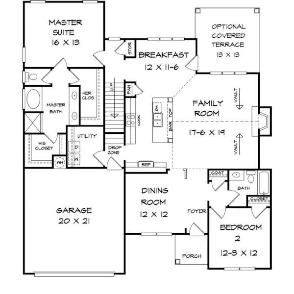 Craftsman House Plan First Floor - Grovetown Bay Country Home 076D-0236 - Search House Plans and More