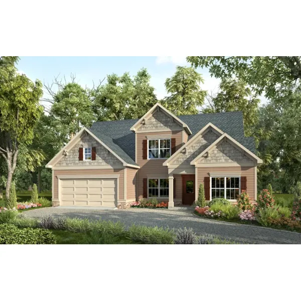 Craftsman House Plan Front of Home - Grovetown Bay Country Home 076D-0236 - Search House Plans and More