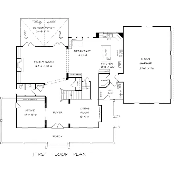 First Floor - Lexington Parc Country Home 076D-0240 - Shop House Plans and More