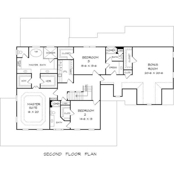 Second Floor - Lexington Parc Country Home 076D-0240 - Shop House Plans and More