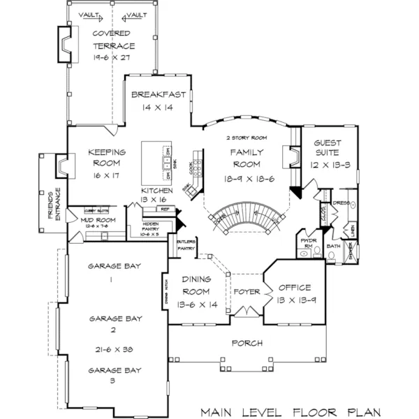 European House Plan First Floor - Marion Manor Luxury Home 076D-0242 - Shop House Plans and More