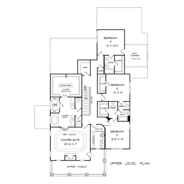 Craftsman House Plan Second Floor - Maryville Lane Southern Home 076D-0243 - Shop House Plans and More