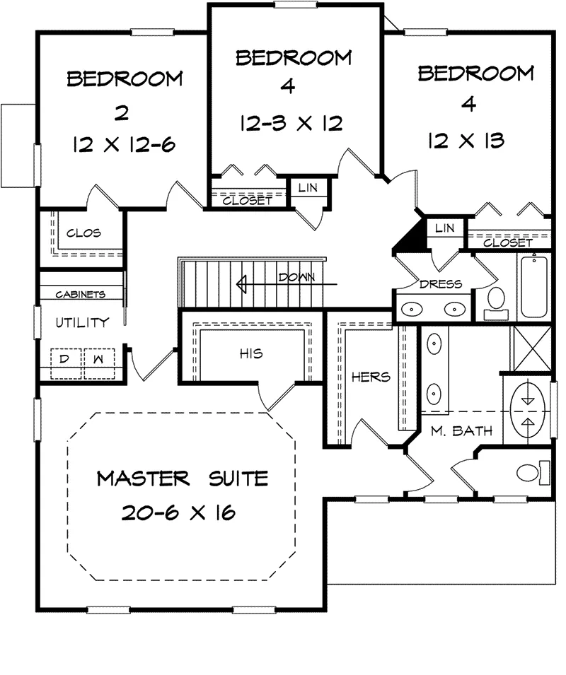 Craftsman House Plan Second Floor - Pratsburg Bay Craftsman Home 076D-0247 - Shop House Plans and More