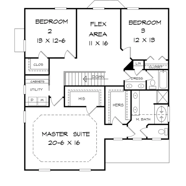 Traditional House Plan Second Floor - Pratsburg Creek Country Home 076D-0248 - Shop House Plans and More