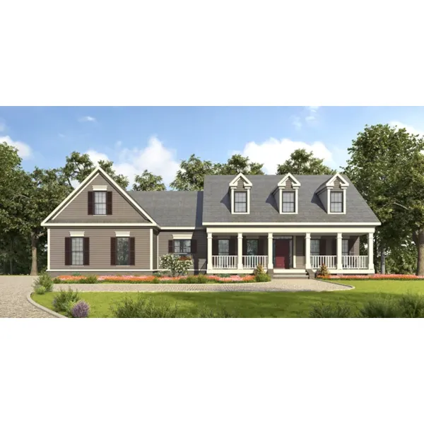 Ranch House Plan Front of Home - Ridgemont Bay Country Home 076D-0249 - Shop House Plans and More