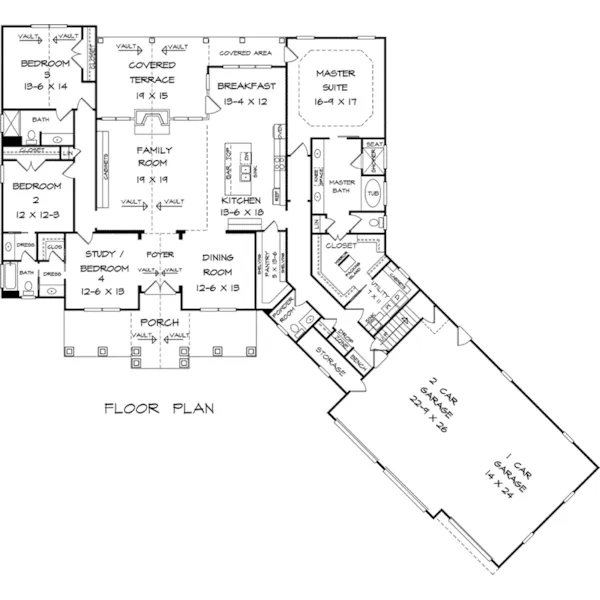 Craftsman House Plan First Floor - Watkinsville Craftsman Home 076D-0252 - Shop House Plans and More