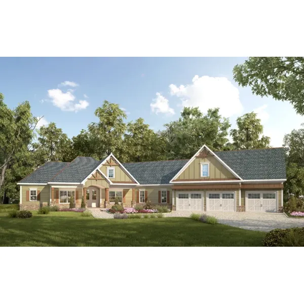 Craftsman House Plan Front of Home - Watkinsville Craftsman Home 076D-0252 - Shop House Plans and More