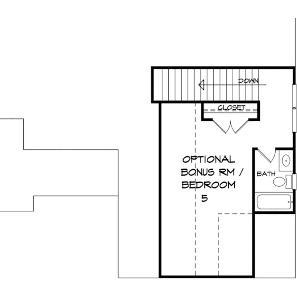 Ranch House Plan Bonus Room - Wrightsville Craftsman Home 076D-0255 - Shop House Plans and More