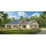 Ranch House Plan Front of Home - Wrightsville Craftsman Home 076D-0255 - Shop House Plans and More