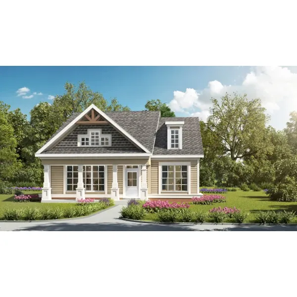 Traditional House Plan Front of Home - Adamsville Bay Ranch Home 076D-0256 - Search House Plans and More