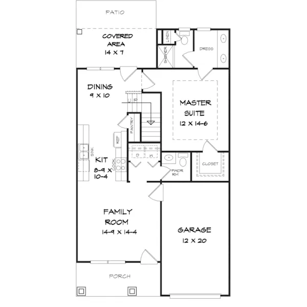 Neoclassical House Plan First Floor - Adrian Lane Shingle Home 076D-0257 - Search House Plans and More