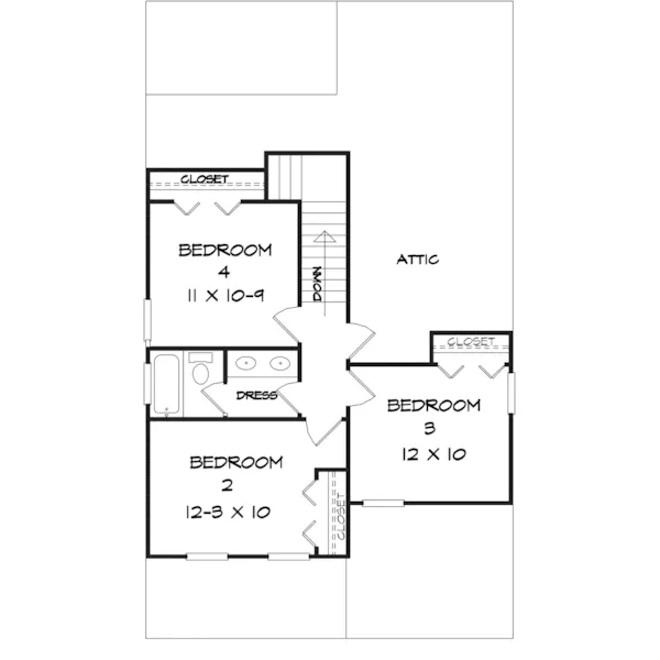 Neoclassical House Plan Second Floor - Adrian Lane Shingle Home 076D-0257 - Search House Plans and More