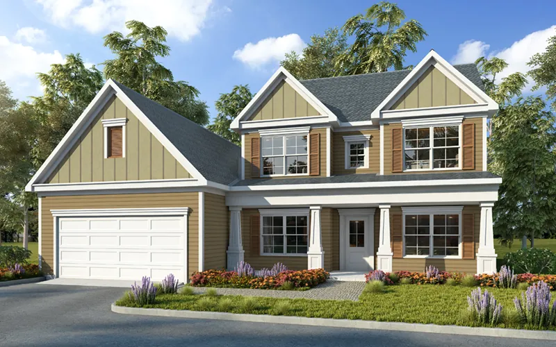 Craftsman House Plan Front of Home - Frankfort Lane Two-Story Home 076D-0260 - Search House Plans and More