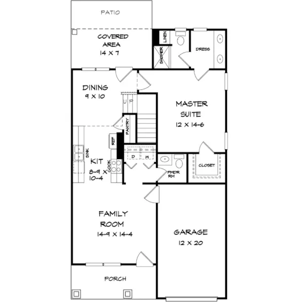 Craftsman House Plan First Floor - White Stone Craftsman Home 076D-0265 - Shop House Plans and More