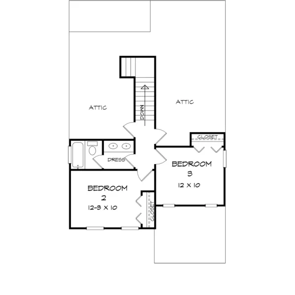 Craftsman House Plan Second Floor - White Stone Craftsman Home 076D-0265 - Shop House Plans and More