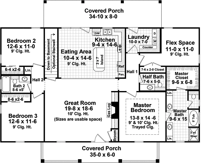 Arts & Crafts House Plan First Floor - 076D-0266 - Shop House Plans and More