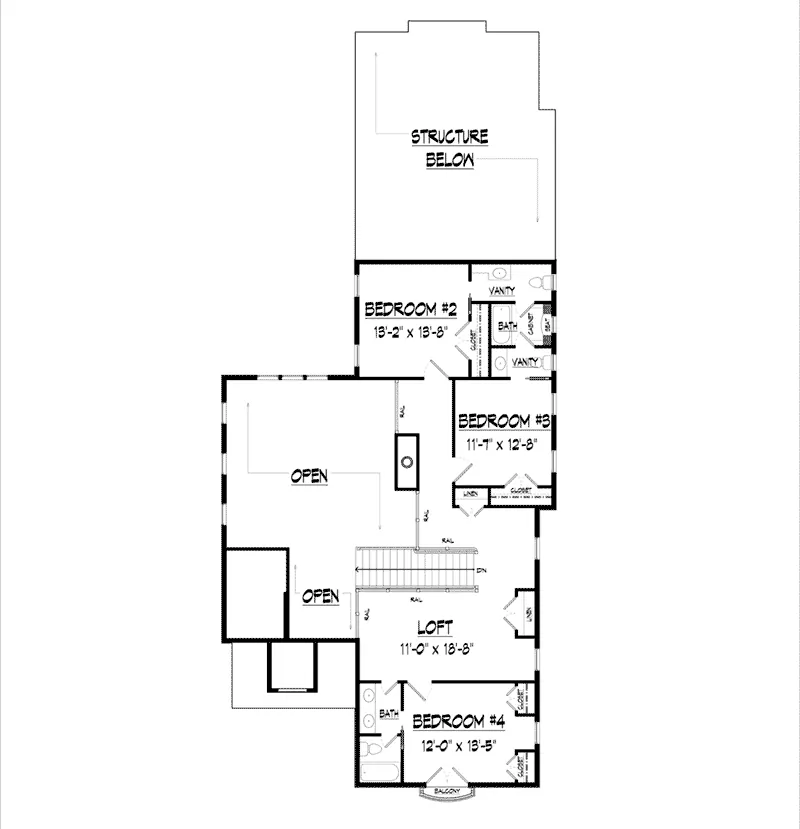 Arts & Crafts House Plan Second Floor - 076D-0266 - Shop House Plans and More