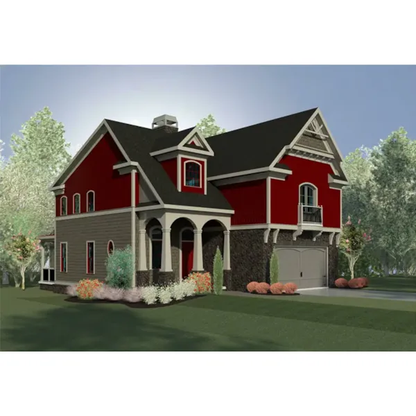 Shingle House Plan Front of Home - Brandywine Two-Story Home 076D-0266 - Shop House Plans and More