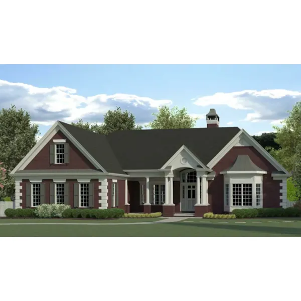 Front of Home - Davontry Colonial Home 076D-0268 - Search House Plans and More