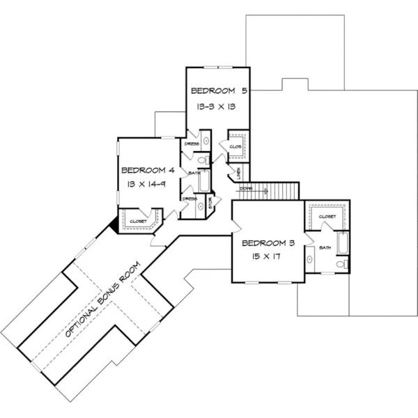 Arts & Crafts House Plan Second Floor - Crenshaw Park Craftsman Home 076D-0272 - Search House Plans and More