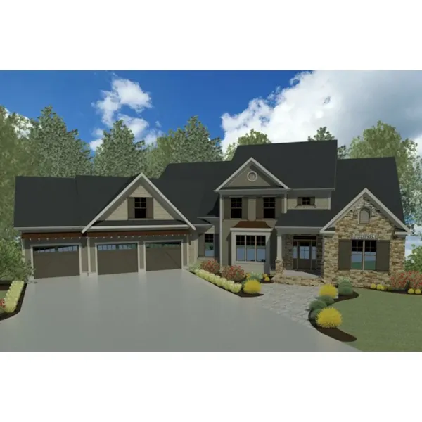 Arts & Crafts House Plan Front Photo 01 - Crenshaw Park Craftsman Home 076D-0272 - Search House Plans and More