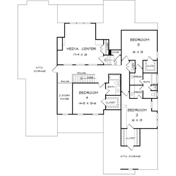 Craftsman House Plan Second Floor - Grantsburg Craftsman Home 076D-0273 - Search House Plans and More