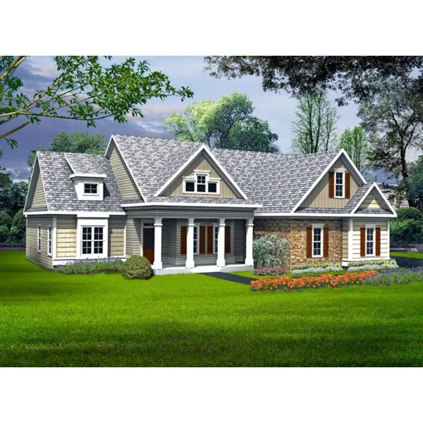 Arts & Crafts House Plan Front of Home - Mullinsburg Craftsman Home 076D-0274 - Shop House Plans and More