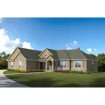 Traditional House Plan Front of Home - Ellen Wood Craftsman Home 076D-0277 - Search House Plans and More