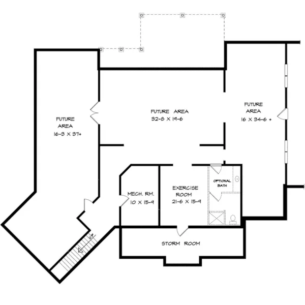 Arts & Crafts House Plan Basement Floor - Heritage Ridge Craftsman Home 076D-0281 - Search House Plans and More