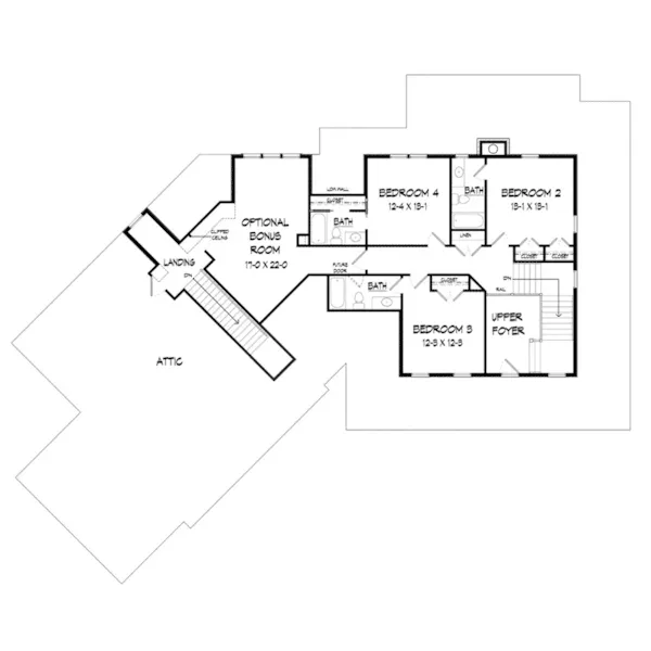 Craftsman House Plan Second Floor - Bramley Lane Craftsman Home 076D-0282 - Search House Plans and More