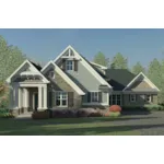 Traditional House Plan Front of Home - Lofton Craftsman Home 076D-0283 - Shop House Plans and More