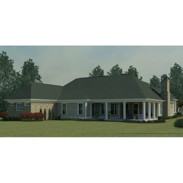 Traditional House Plan Rear Photo 01 - Lofton Craftsman Home 076D-0283 - Shop House Plans and More