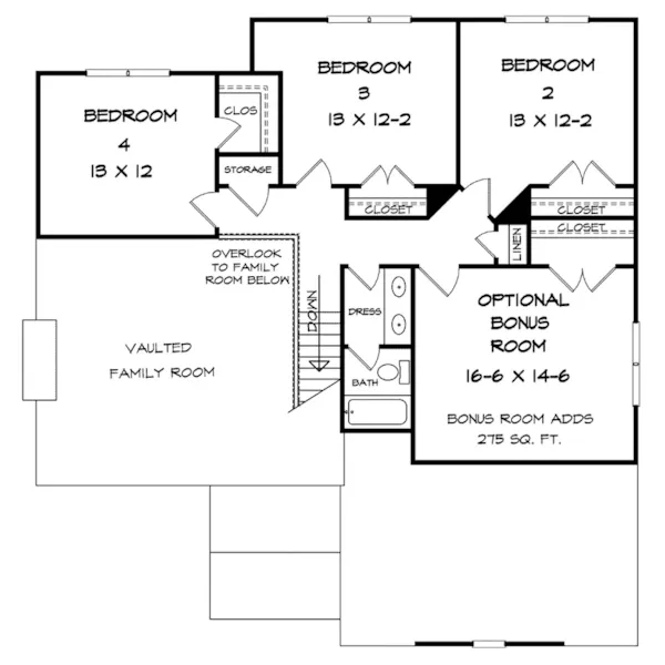 Ranch House Plan Second Floor - Austinville Bay Ranch Home 076D-0287 - Shop House Plans and More