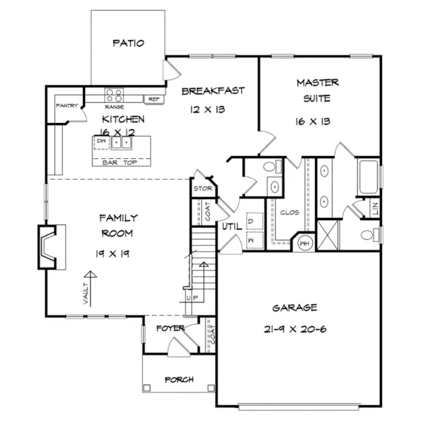 Ranch House Plan First Floor - Austenville Two-Story Home 076D-0288 - Shop House Plans and More