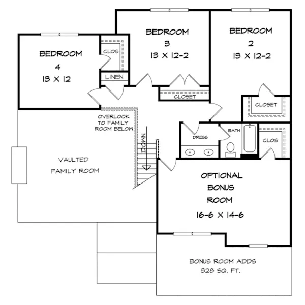 Ranch House Plan Second Floor - Austenville Two-Story Home 076D-0288 - Shop House Plans and More