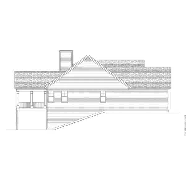 Ranch House Plan Left Elevation - Burnsville Craftsman Home 076D-0290 - Shop House Plans and More