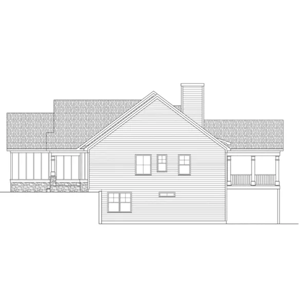 Ranch House Plan Right Elevation - Burnsville Craftsman Home 076D-0290 - Shop House Plans and More