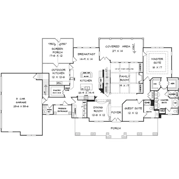 Farmhouse Plan First Floor - Chapelhills Luxury Home 076D-0291 - Shop House Plans and More