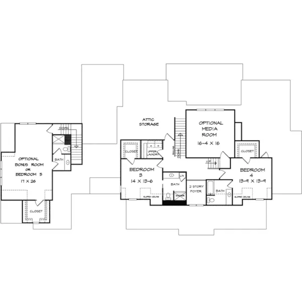 Farmhouse Plan Second Floor - Chapelhills Luxury Home 076D-0291 - Shop House Plans and More