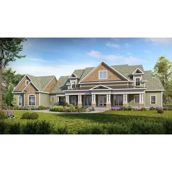 Farmhouse Plan Front of Home - Chapelhills Luxury Home 076D-0291 - Shop House Plans and More