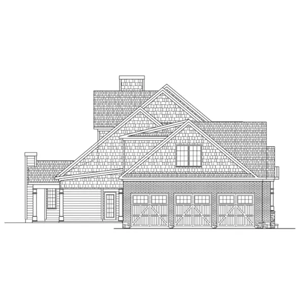 Shingle House Plan Left Elevation - Chatham Ridge Luxury Home 076D-0292 - Shop House Plans and More