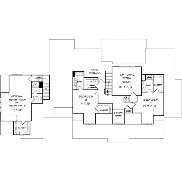 Farmhouse Plan Second Floor - Keaton Ridge Luxury Home 076D-0296 - Shop House Plans and More