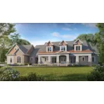 Farmhouse Plan Front of Home - Keaton Ridge Luxury Home 076D-0296 - Shop House Plans and More