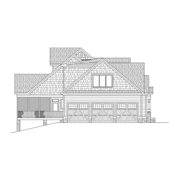 Farmhouse Plan Left Elevation - Keaton Ridge Luxury Home 076D-0296 - Shop House Plans and More